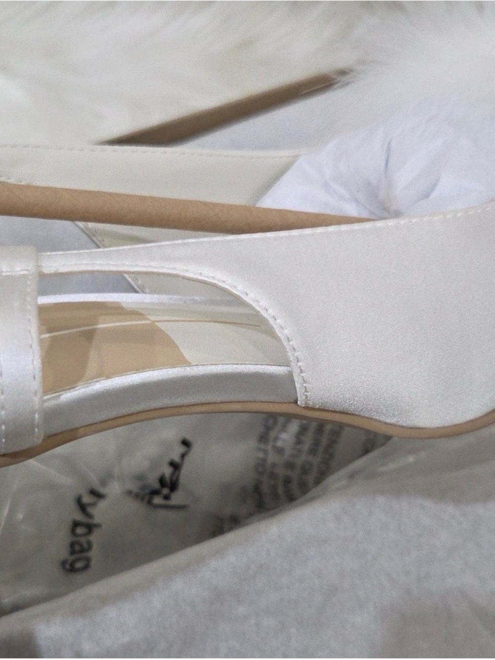 New! Dolce Vita White Feather Slingback Heels - Picture 10 of 11